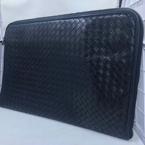 Bottega Veneta Black Laptop/Portfolio Case